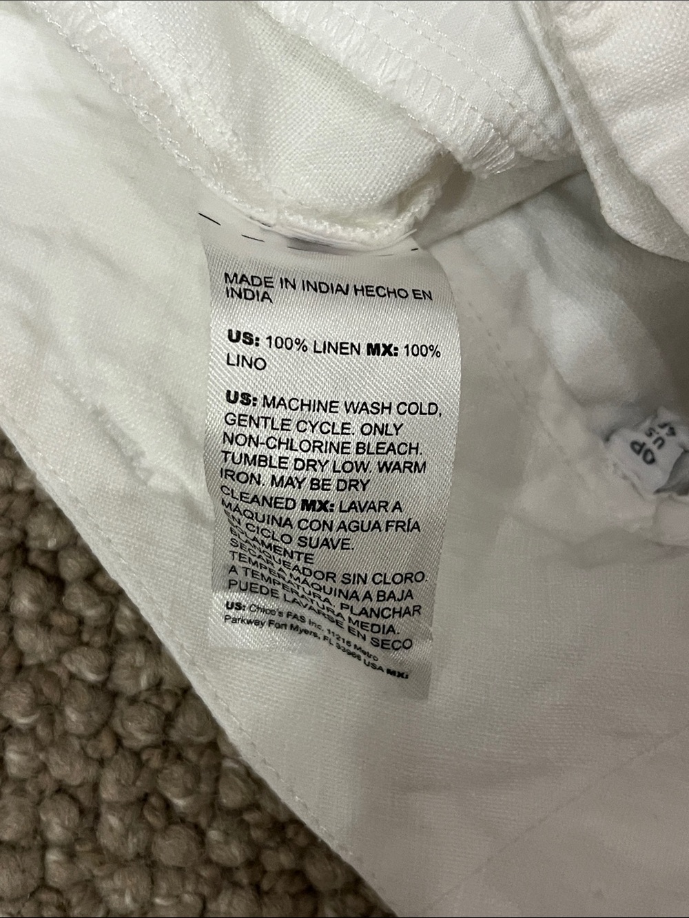 Chico’s Wide-Leg 100% Linen Pants in White - Picture 12 of 13